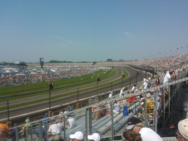 In turn 3 looking at turn 4 at Indy