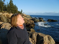 Liisa at the ocean